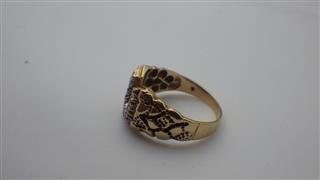 10K GOLD NUGGET DIAMOND HORSEHOE RING 4397G SIZE 10.5
